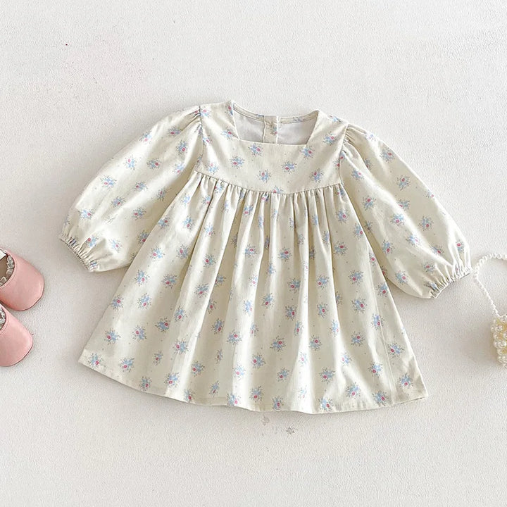 Girls’ Corduroy Princess Dress | فستان بناتي أنيق لعمر 2-6 سنوات - Floral