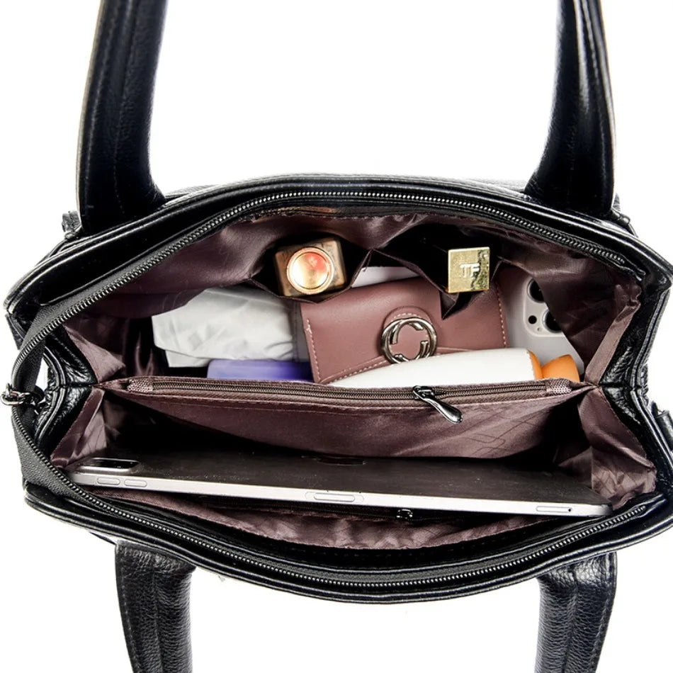 Women’s Soft Leather-Look Tote Bag | Elegant Shoulder Crossbody