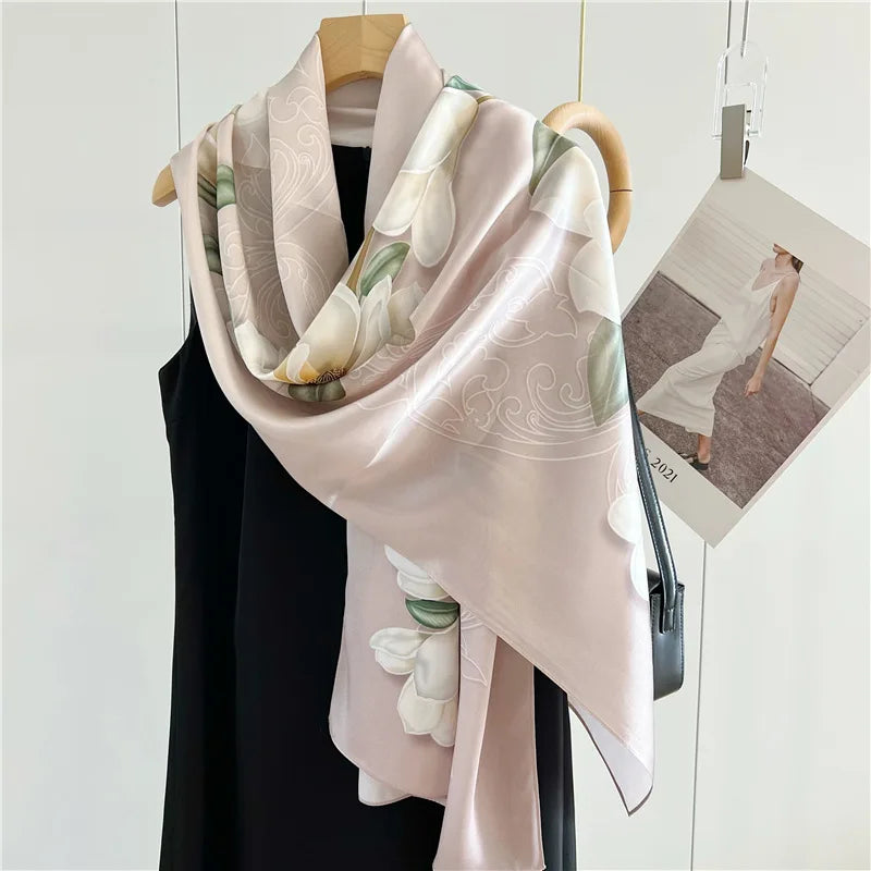 Women’s Pure Silk Shawl | Elegant Printed Long Drape