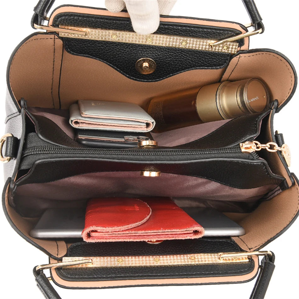 Women’s Three-Layer Shoulder Bag | Large Capacity Crossbody Tote