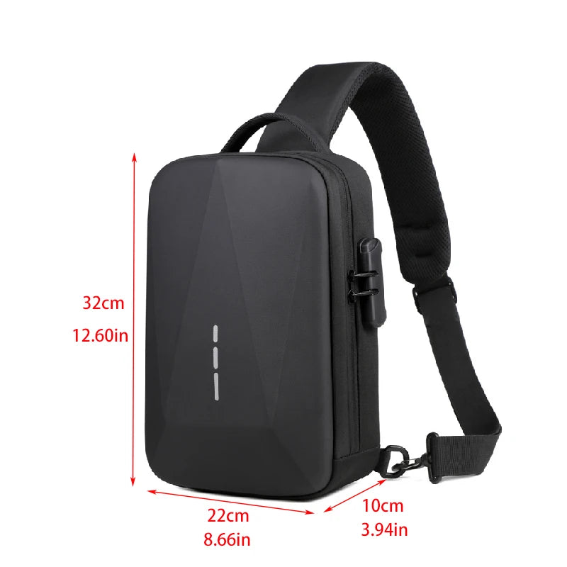 Men’s Anti-Theft USB Chest Bag | حقيبة صدر رجالية مضادة للسرقة مع USB