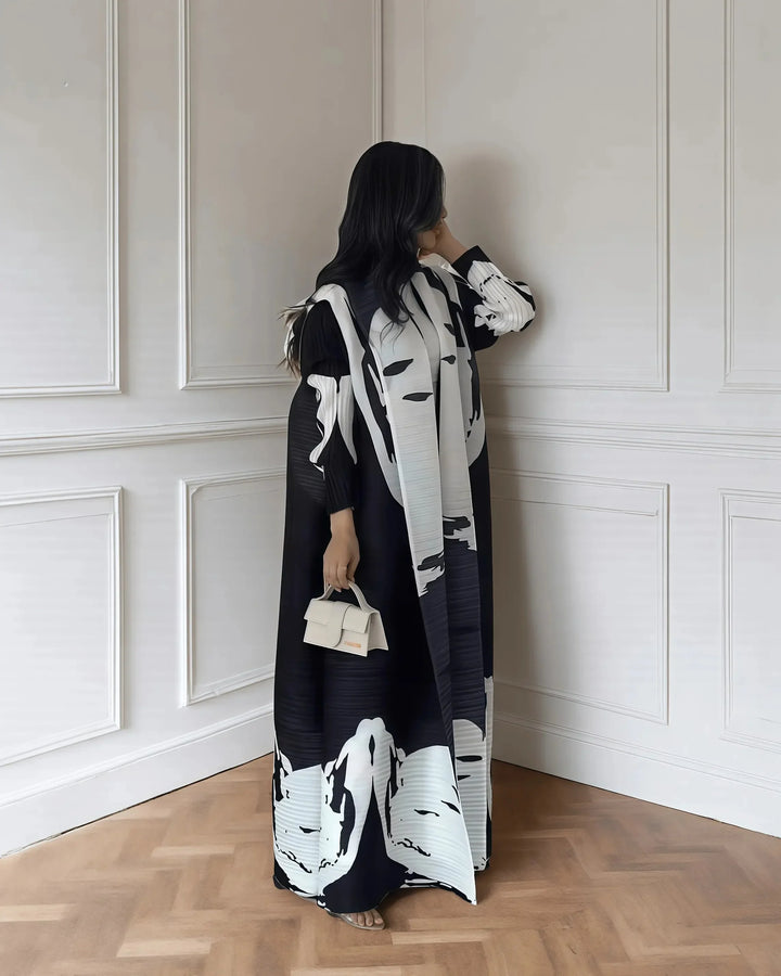 Printed Open Abaya | Elegant Lightweight Modest Wear