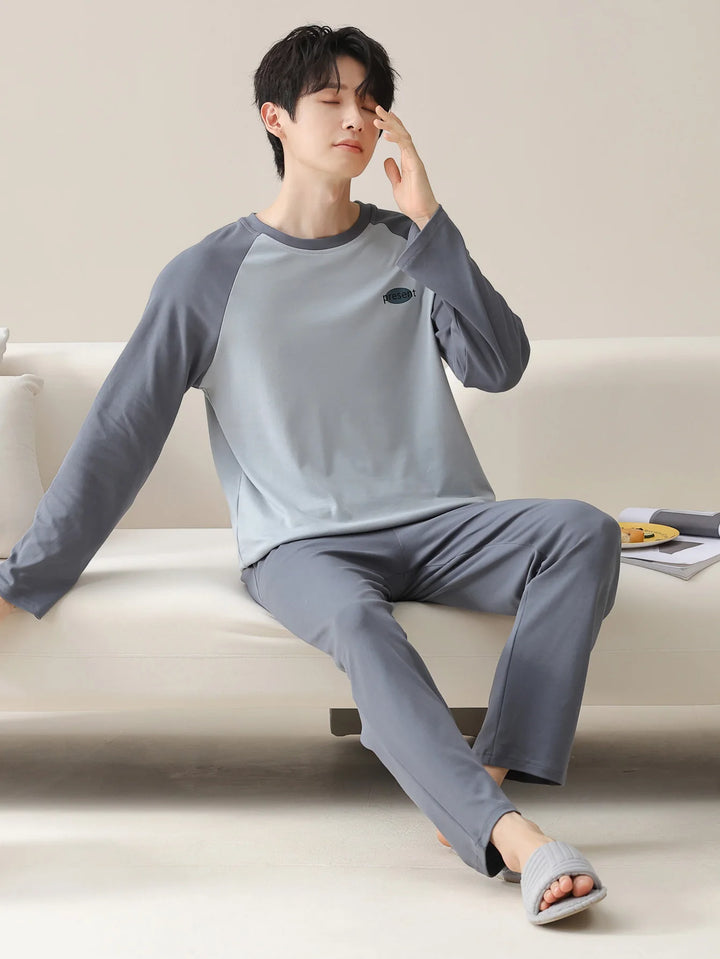 Men’s Cotton Pajama Set | Classic Long Sleeve Homewear