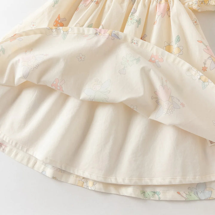 Girls Floral Print Cotton Dress