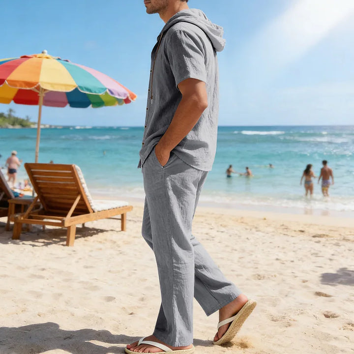 Men’s Summer Beach Set | Casual Short Sleeve Shirt & Shorts Outfit