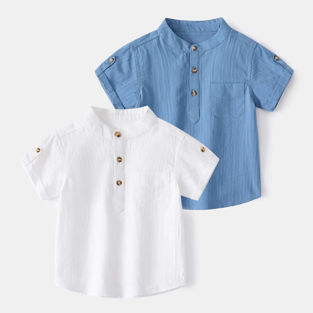 Boys’ Lightweight Linen Short Sleeve Shirt | قميص أطفال لينن خفيف