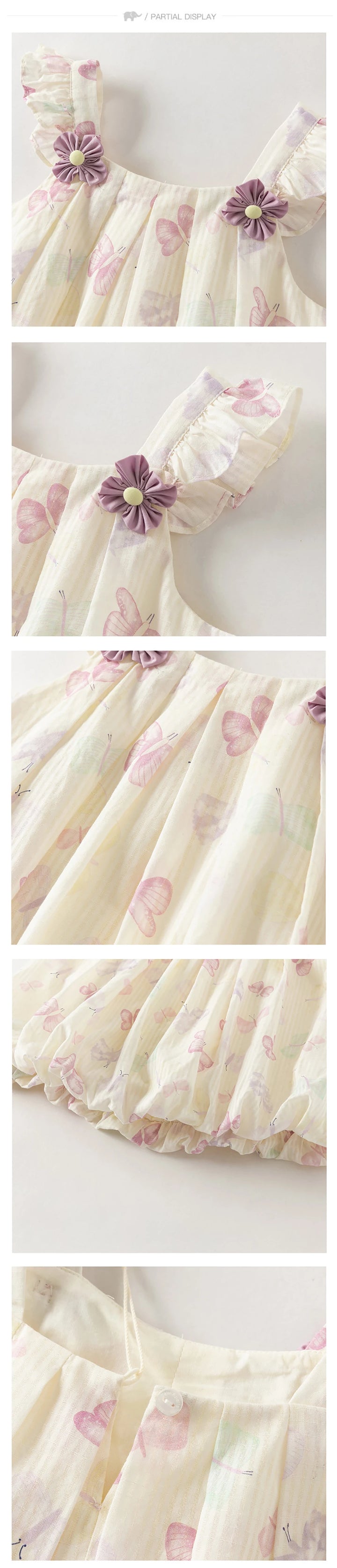 Girls Butterfly Print Summer Outfit Set