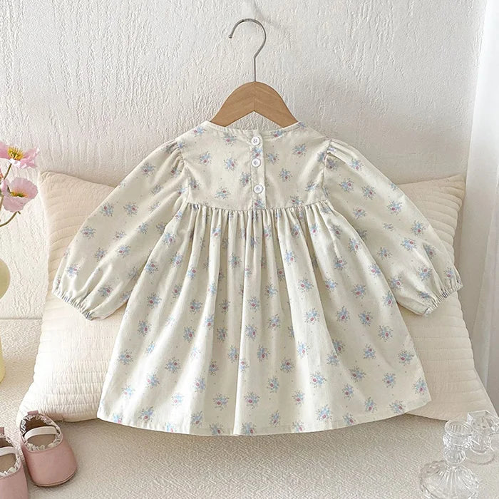 Girls’ Corduroy Princess Dress | فستان بناتي أنيق لعمر 2-6 سنوات - Floral