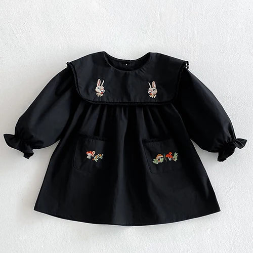 Girls’ Corduroy Princess Dress | فستان بناتي أنيق لعمر 2-6 سنوات - Floral