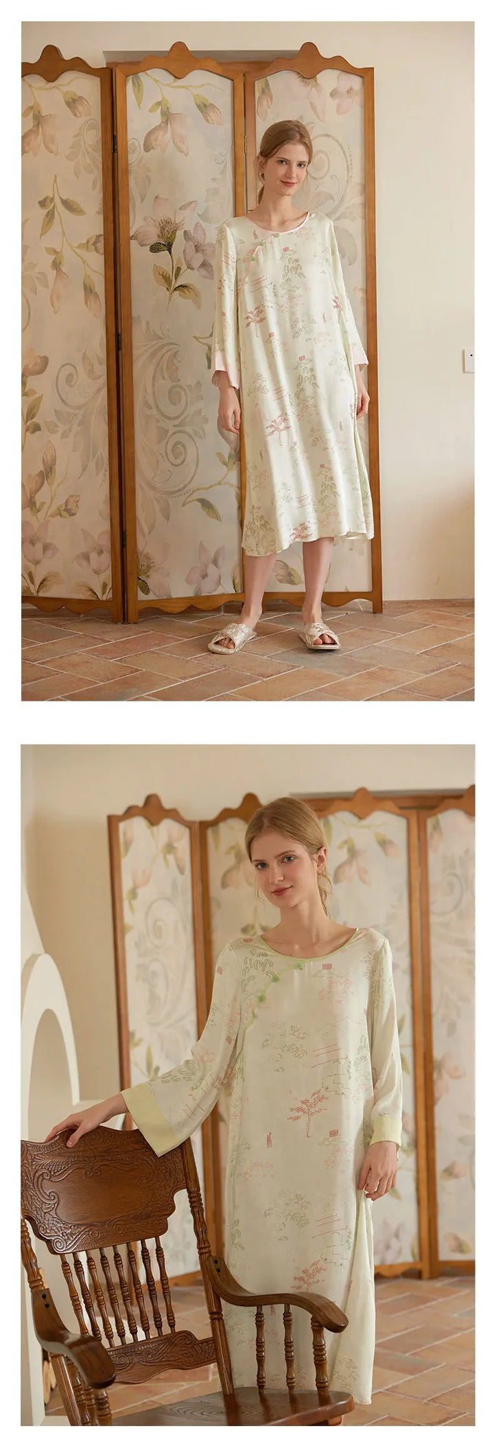 Women’s Satin Nightdress | جلابية ساتان نسائية للبيت - Retro