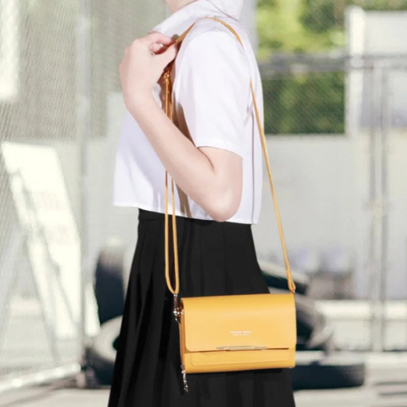 Women’s Multi-Pocket PU Crossbody Phone Bag | حقيبة هاتف نسائية متعددة الجيوب كروس بودي