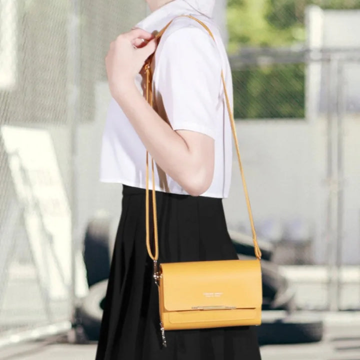 Women’s Multi-Pocket PU Crossbody Phone Bag | حقيبة هاتف نسائية متعددة الجيوب كروس بودي