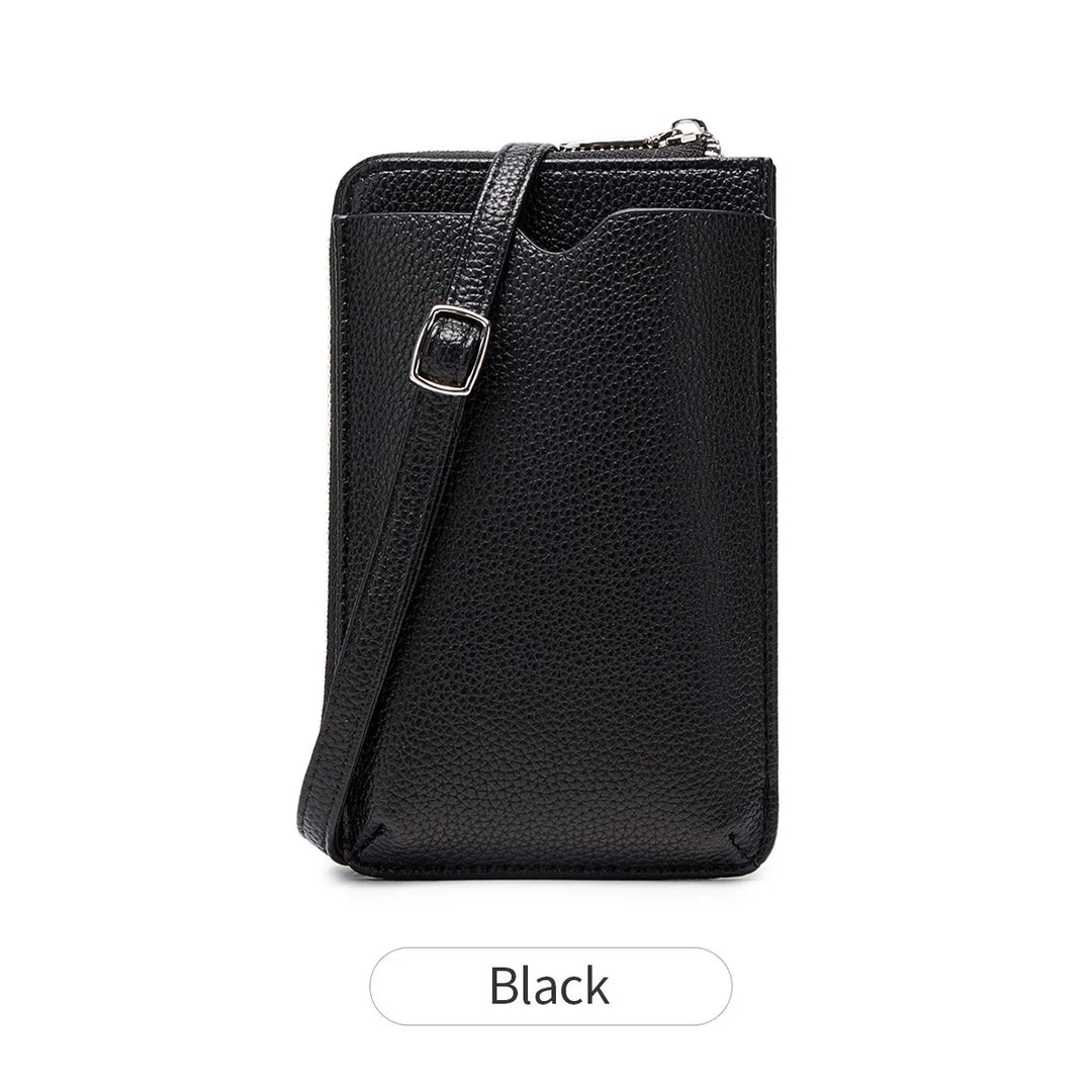 Women’s Litchi Pattern Crossbody Phone Bag | حقيبة هاتف نسائية كروس بودي بنقشة جلدية