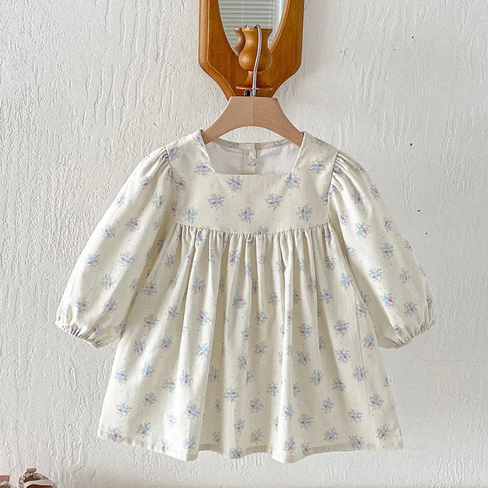 Girls’ Corduroy Princess Dress | فستان بناتي أنيق لعمر 2-6 سنوات - Floral
