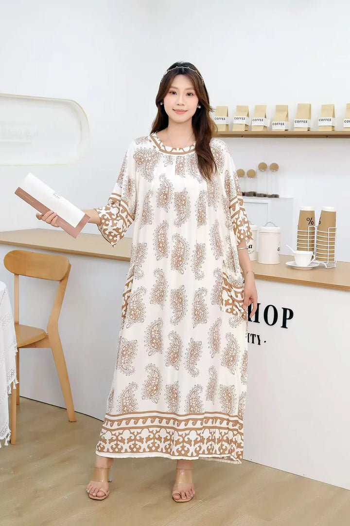 Women’s Floral Maternity Lounge Dress | فستان بيت واسع ومريح - Floral