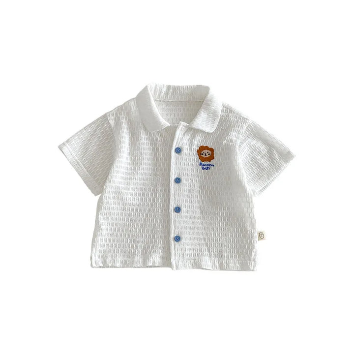 Baby Boys’ Breathable Shirt & Shorts Set 1–3Y | طقم طفل خفيف بقميص وشورت لعمر ١–٣ سنوات