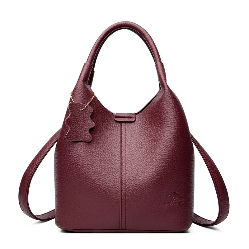Women’s Soft Bucket Shoulder Bag | Elegant Top-Handle Tote