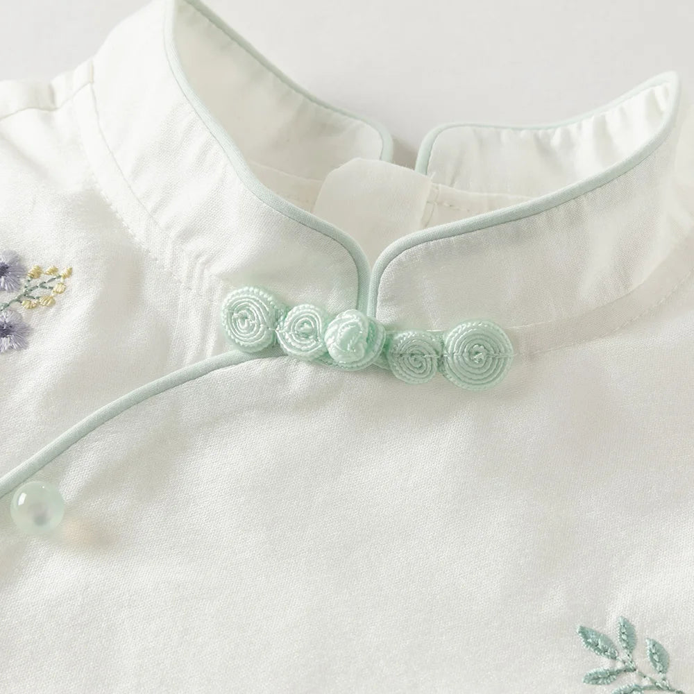 Girls Embroidered Cotton Dress