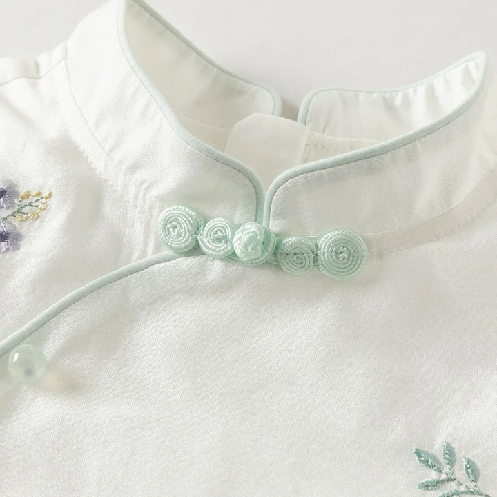 Girls Embroidered Cotton Dress