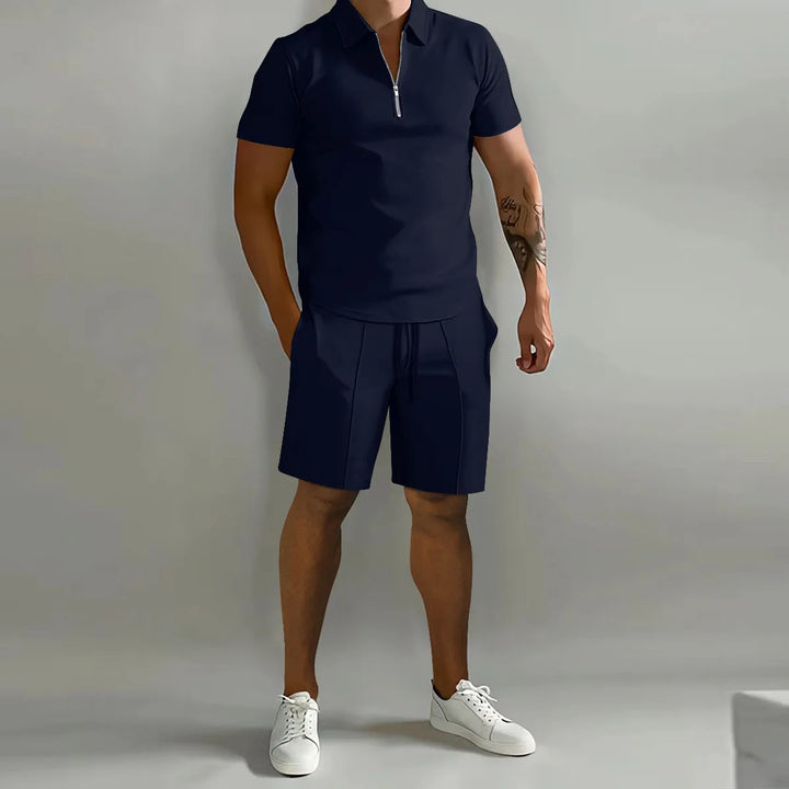 Men’s Summer Polo Set | Casual Short Sleeve Shirt & Shorts 2-Piece