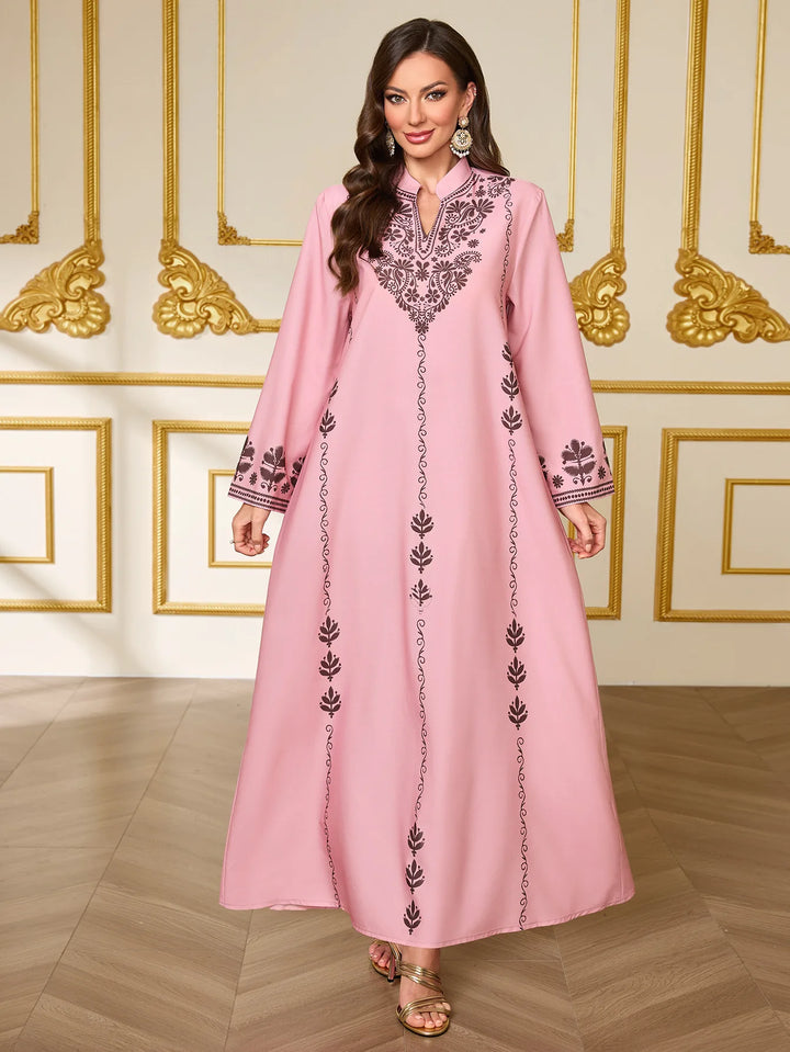 Women’s Luxe Embroidered Modest Maxi Dress | فستان طويل مطرز فاخر