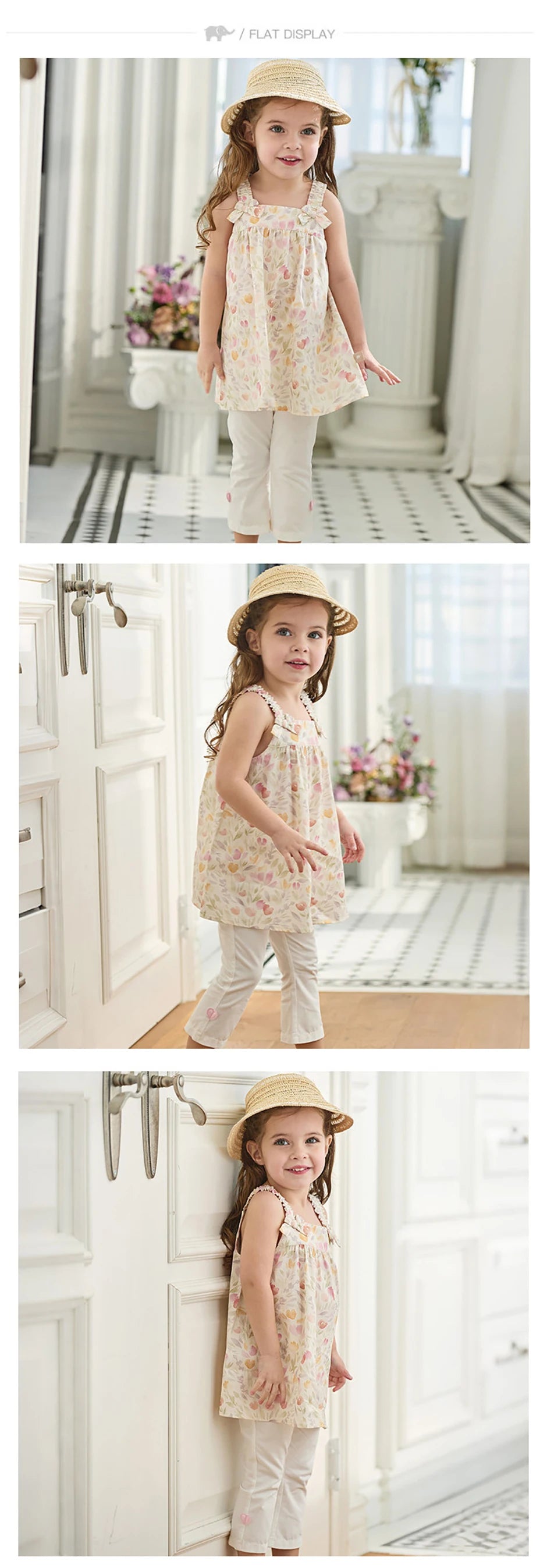 Girls Floral Sleeveless Summer Outfit Set