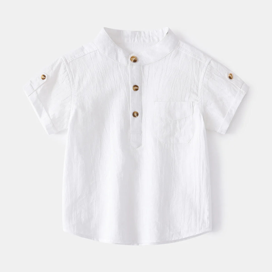 Boys’ Lightweight Linen Short Sleeve Shirt | قميص أطفال لينن خفيف