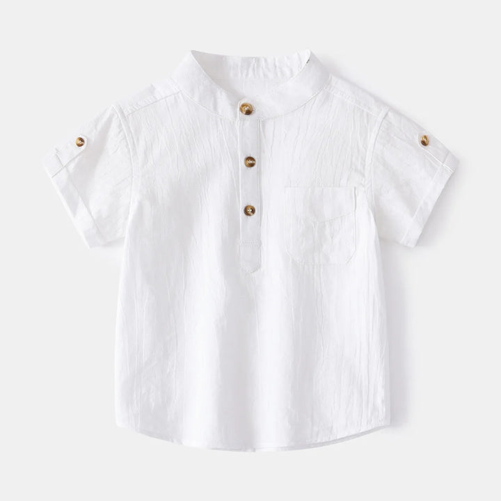 Boys’ Lightweight Linen Short Sleeve Shirt | قميص أطفال لينن خفيف