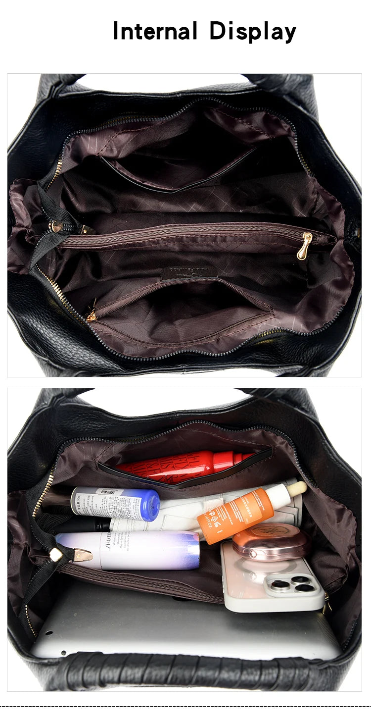 Women’s Soft Leather-Look Tote Bag | Elegant Daily Handbag