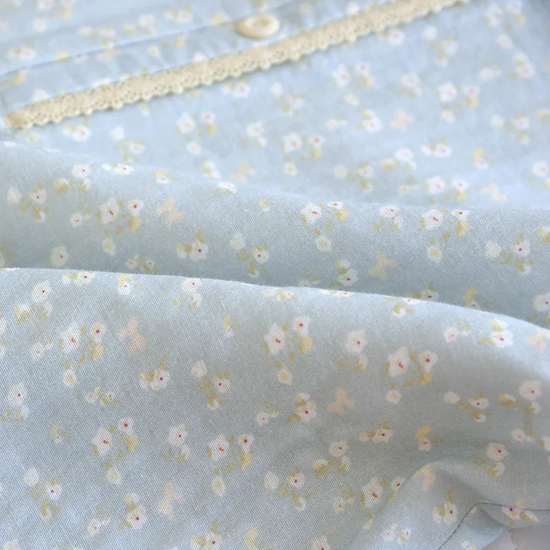 Women’s Double Gauze Cotton Nightgown | جلابية قطنية صيفية للبيت - Floral