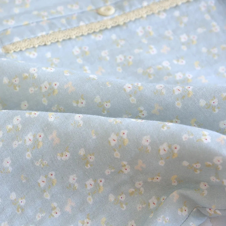 Women’s Double Gauze Cotton Nightgown | جلابية قطنية صيفية للبيت - Floral