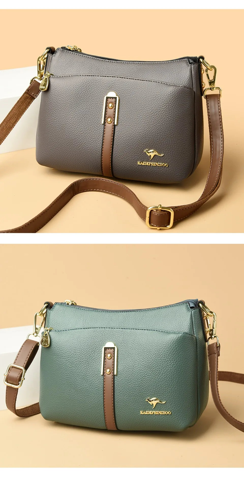 Women’s Three-Layer Shoulder Bag | Elegant Soft Crossbody