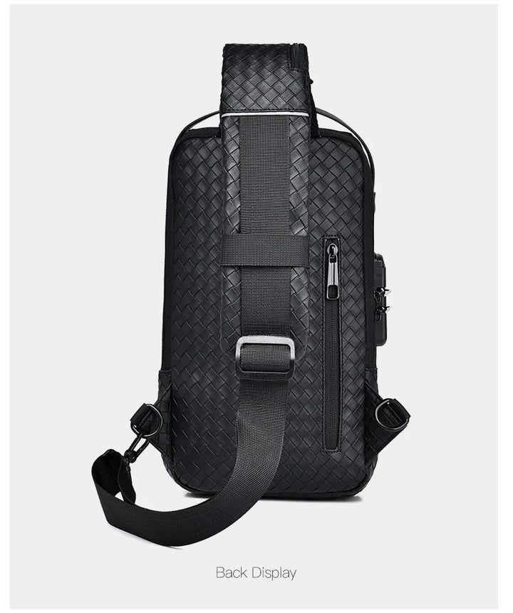 Men’s PU Anti-Theft Chest Bag | حقيبة صدر رجالية PU مضادة للسرقة