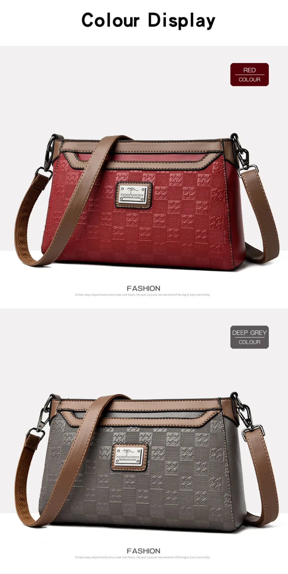 Women’s Plaid Shoulder Crossbody Bag | حقيبة نسائية بنقشة مربعات