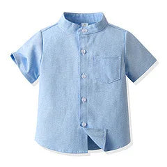 Boys’ Pure Cotton Short Sleeve Shirt 2–6 Years | قميص أطفال قطني قصير الأكمام لعمر ٢–٦ سنوات