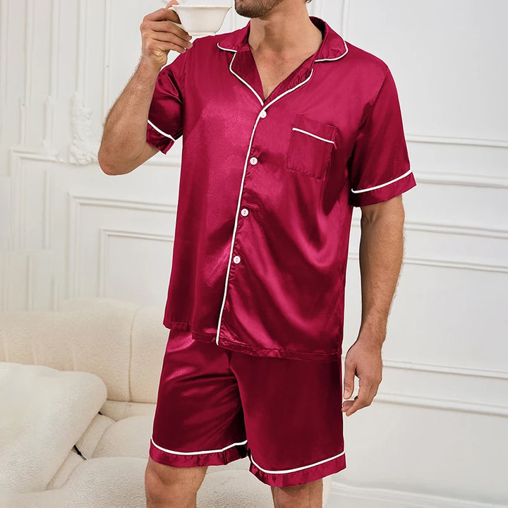 Men’s Plaid Pajamas Set | Short Sleeve Comfortable Sleepwear
