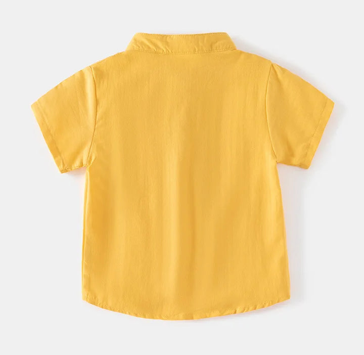 Boys’ Mandarin Collar Linen-Cotton Shirt | قميص أطفال بياقة ماندارين