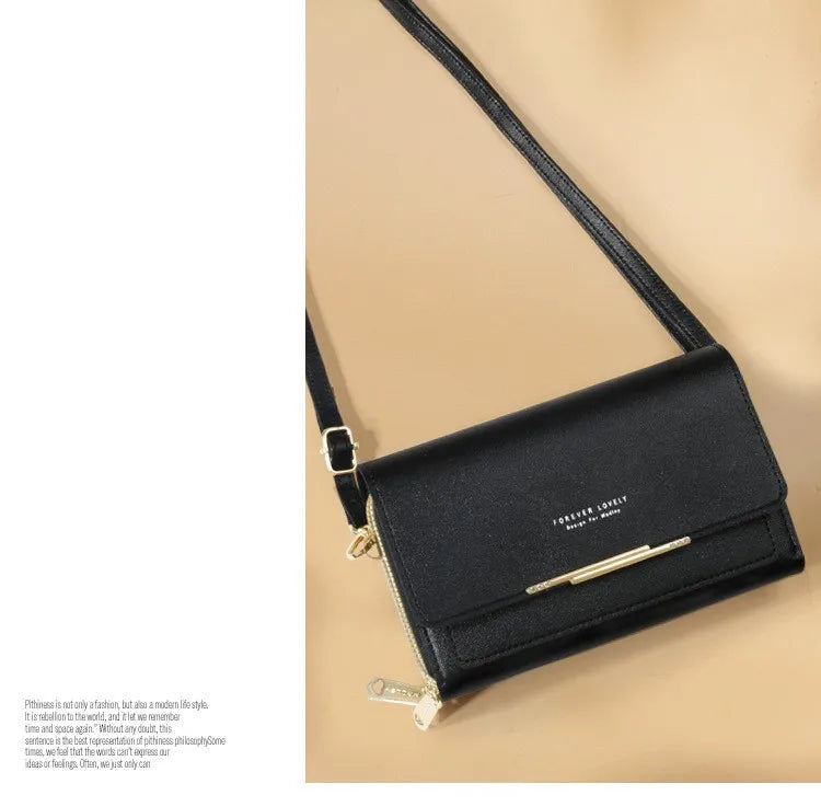 Women’s Multi-Pocket PU Crossbody Phone Bag | حقيبة هاتف نسائية متعددة الجيوب كروس بودي