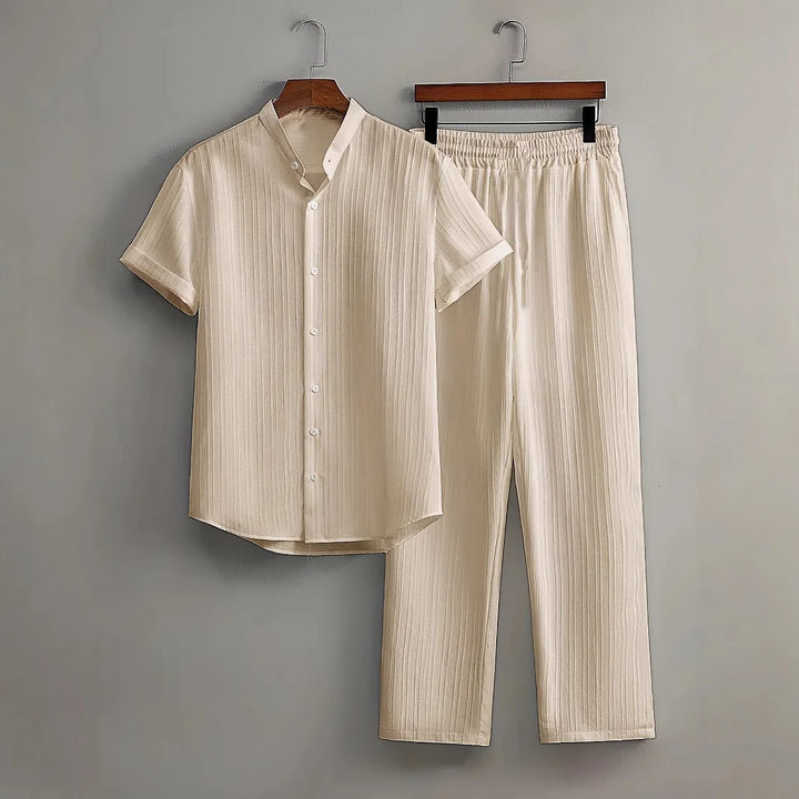 Men’s Summer Casual 2-Piece Set | Short Sleeve Shirt & Relaxed Pants