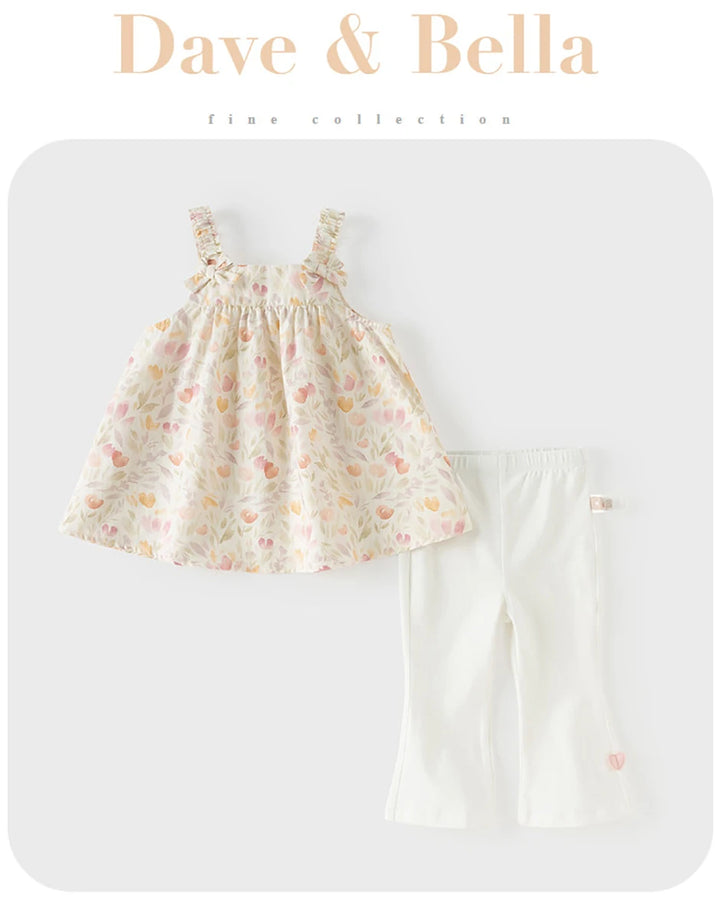 Girls Floral Sleeveless Summer Outfit Set