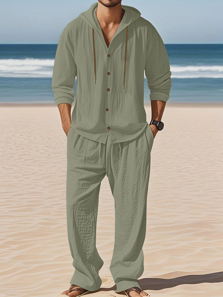 Men’s Linen Shirt & Pants Set | Breathable Relaxed Fit