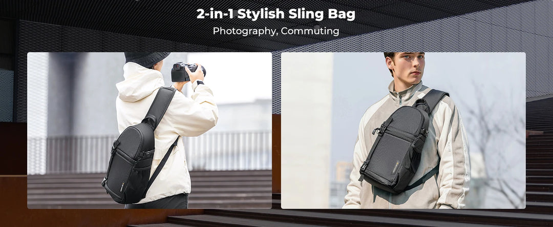 Men’s Waterproof Camera Sling Backpack 10L | حقيبة كاميرا رجالية مقاومة للماء 10 لتر