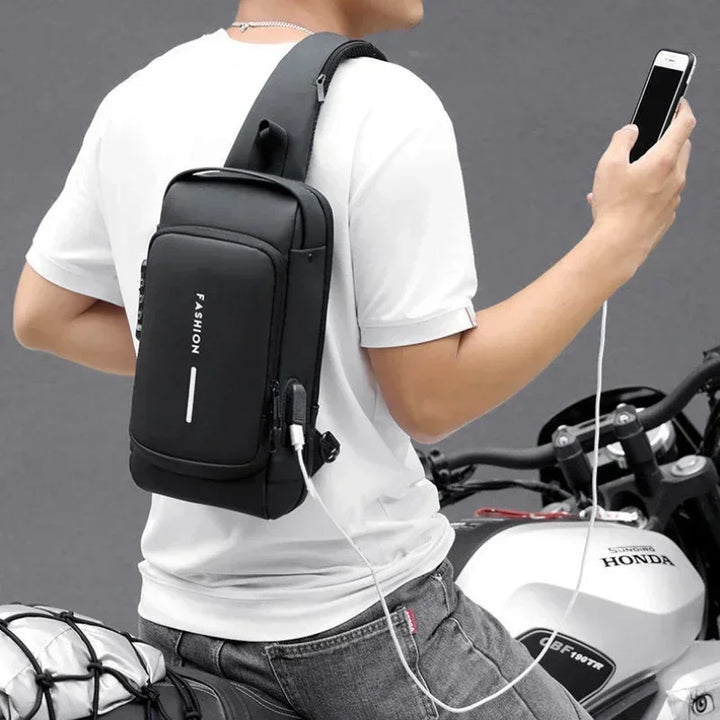 Men’s Anti-Theft Oxford Sling Chest Bag | حقيبة صدر رجالية أكسفورد مضادة للسرقة