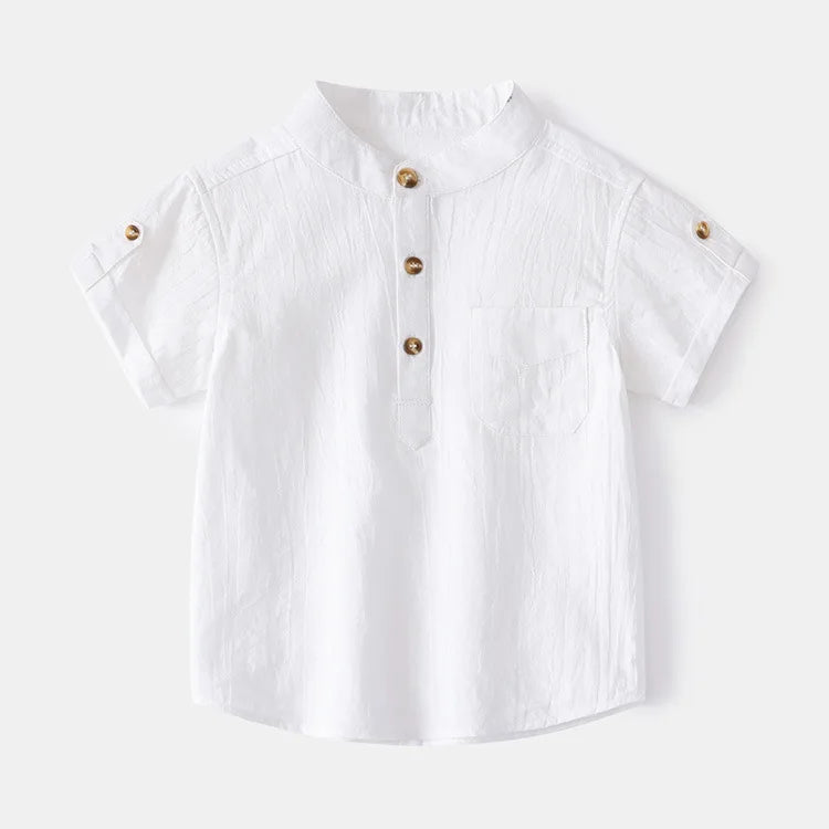 Boys’ Lightweight Linen Short Sleeve Shirt | قميص أطفال لينن خفيف