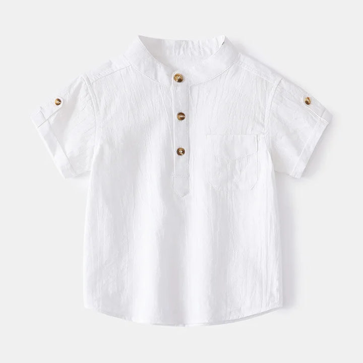 Boys’ Lightweight Linen Short Sleeve Shirt | قميص أطفال لينن خفيف