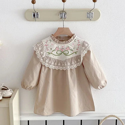 Girls’ Corduroy Princess Dress | فستان بناتي أنيق لعمر 2-6 سنوات - Floral