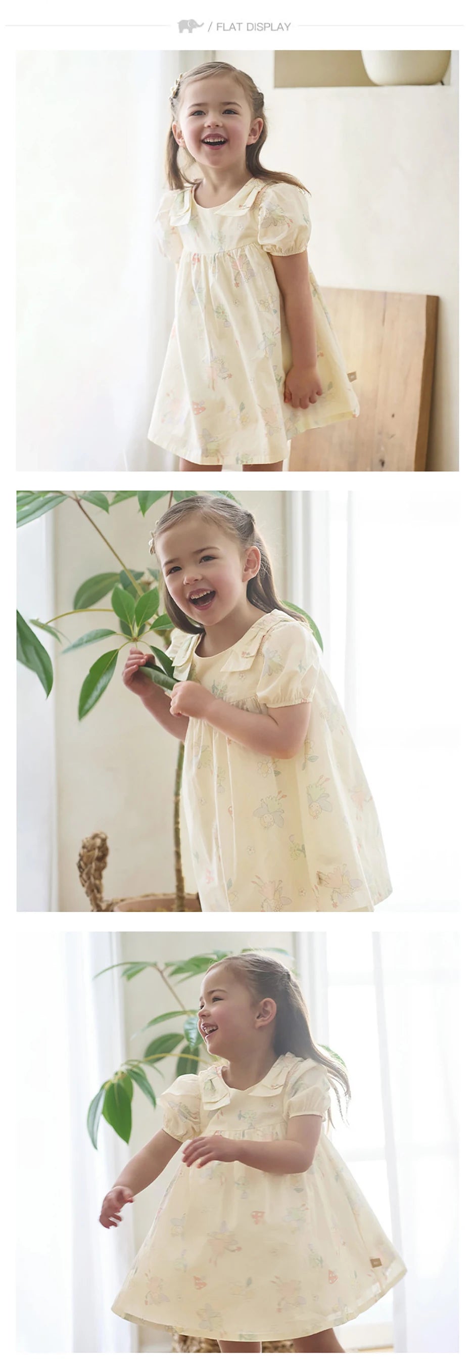 Girls Floral Print Cotton Dress