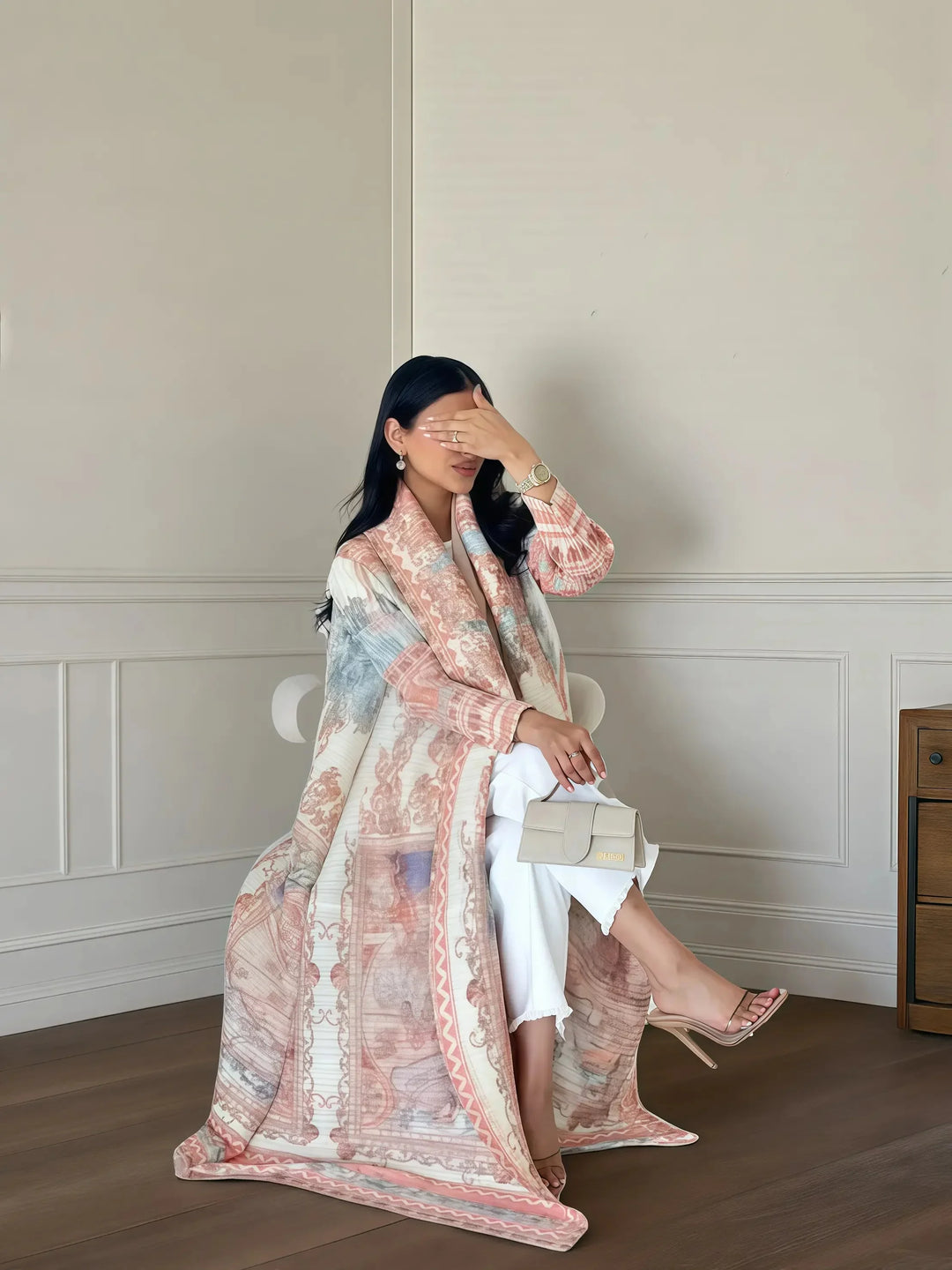 Printed Open Abaya | Elegant Lightweight Modest Wear