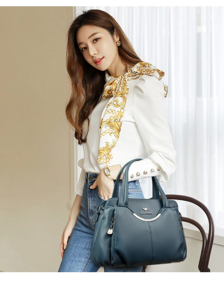 Women’s Soft Leather-Look Tote Bag | Elegant Shoulder Crossbody