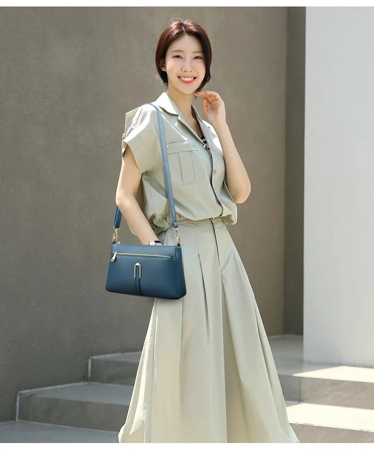 Women’s Solid Shoulder Crossbody Bag | حقيبة كتف نسائية عملية